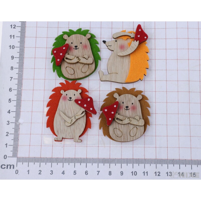 JEŽEK NALEPOVACÍ FILC 5cm 4ks*MIX BAREV