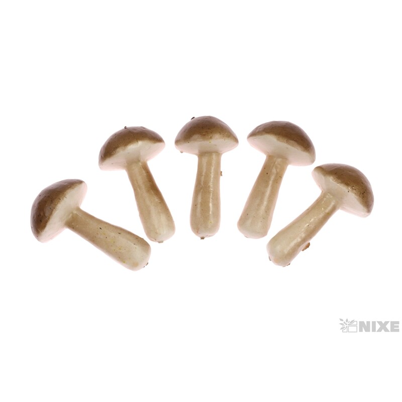 HŘÍBKY 7cm 5ks*HNĚDÁ