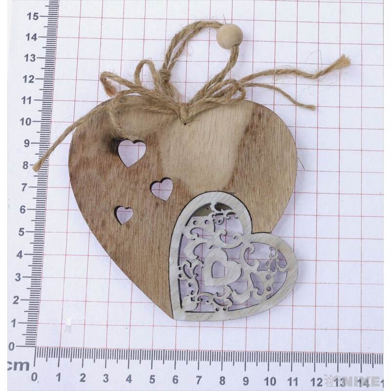 ZÁVĚS SRDCE D 10x10cm*PŘÍRODNÍ