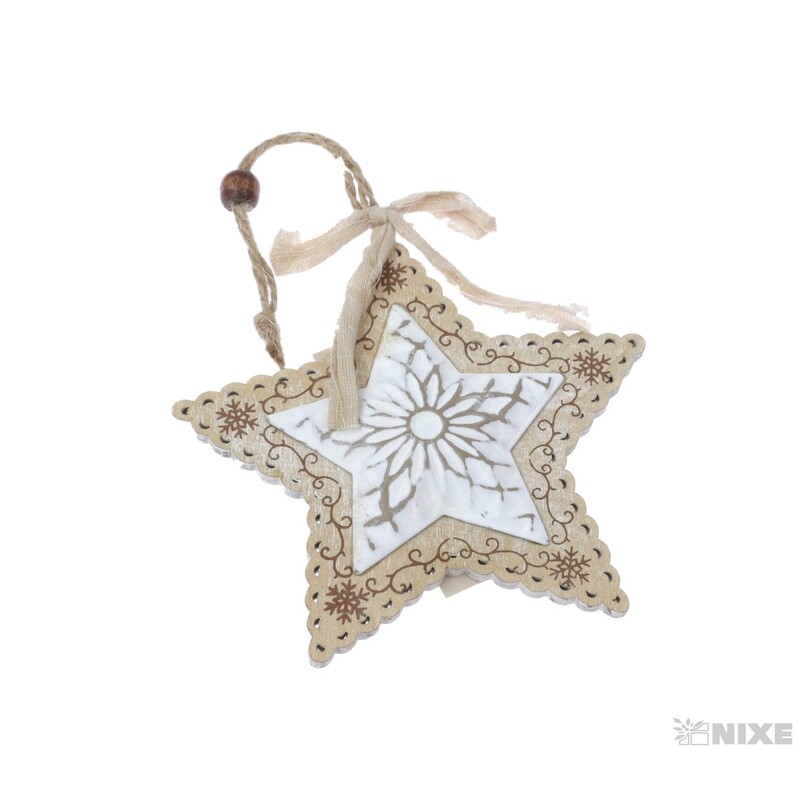 ZÁVĚS HVĚZDA 11cm*KRÉMOVÁ