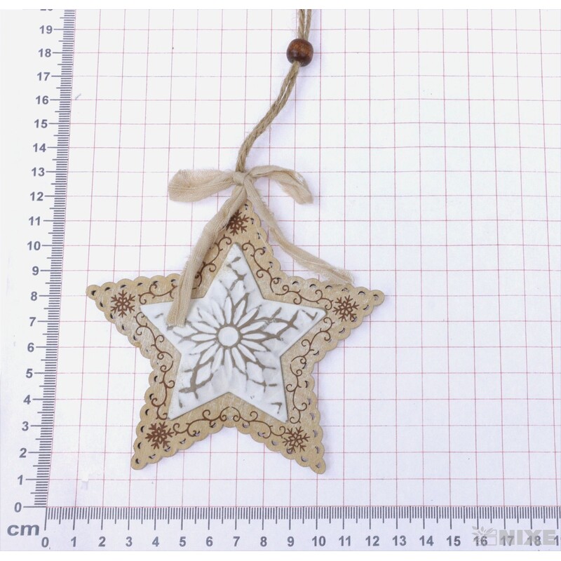 ZÁVĚS HVĚZDA 11cm*KRÉMOVÁ