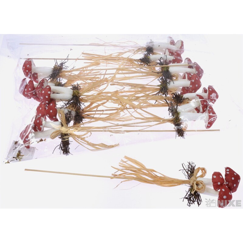 ZÁPICH MUCHOMŮRKA 12ks 6x33cm*ČERVENÁ