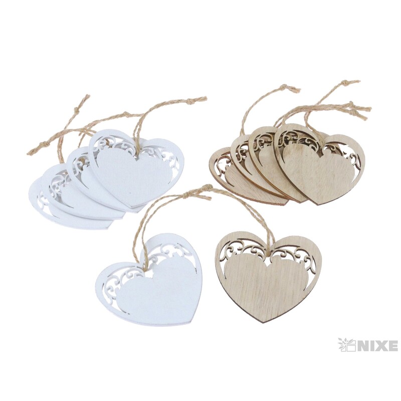 ZÁVĚS SRDCE 7cm 10ks*MIX BAREV