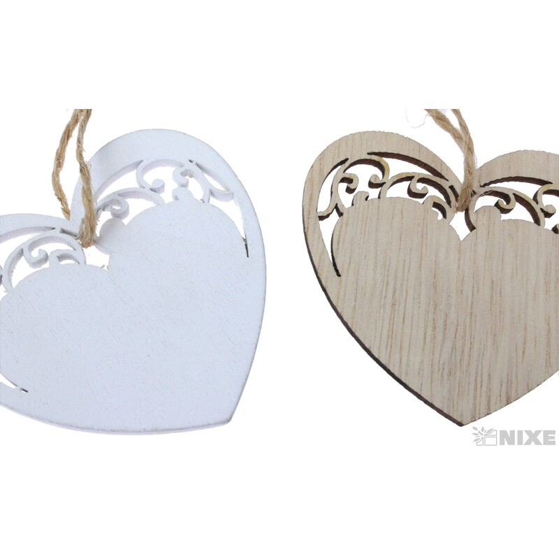 ZÁVĚS SRDCE 7cm 10ks*MIX BAREV