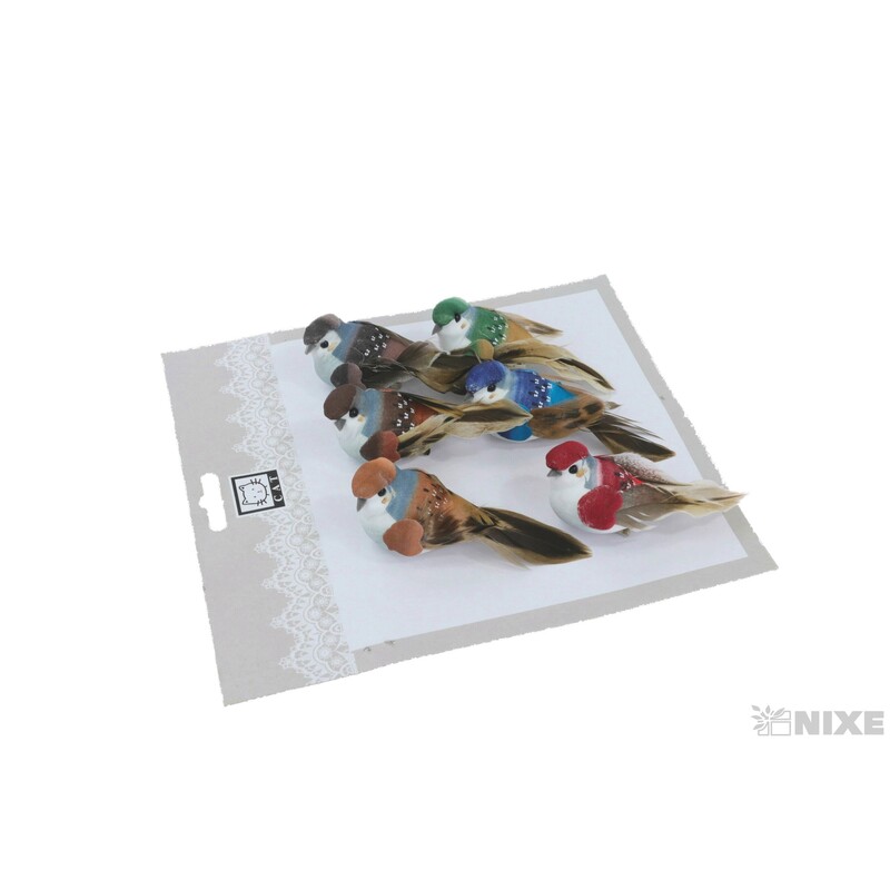 PTÁČEK  KLIPS 10cm 6ks*MIX BAREV