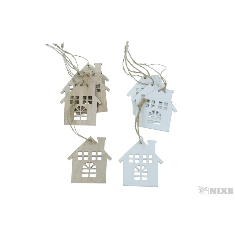 ZÁVĚS DOMEČEK 5x7cm 10ks*MIX BAREV