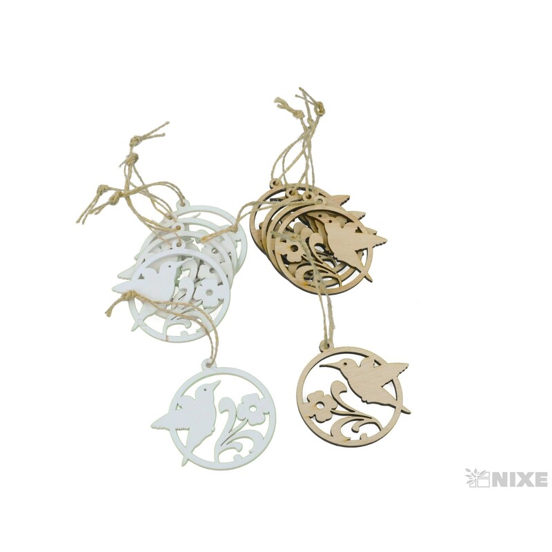 ZÁVĚS PTÁČEK 6cm 10ks*MIX BAREV