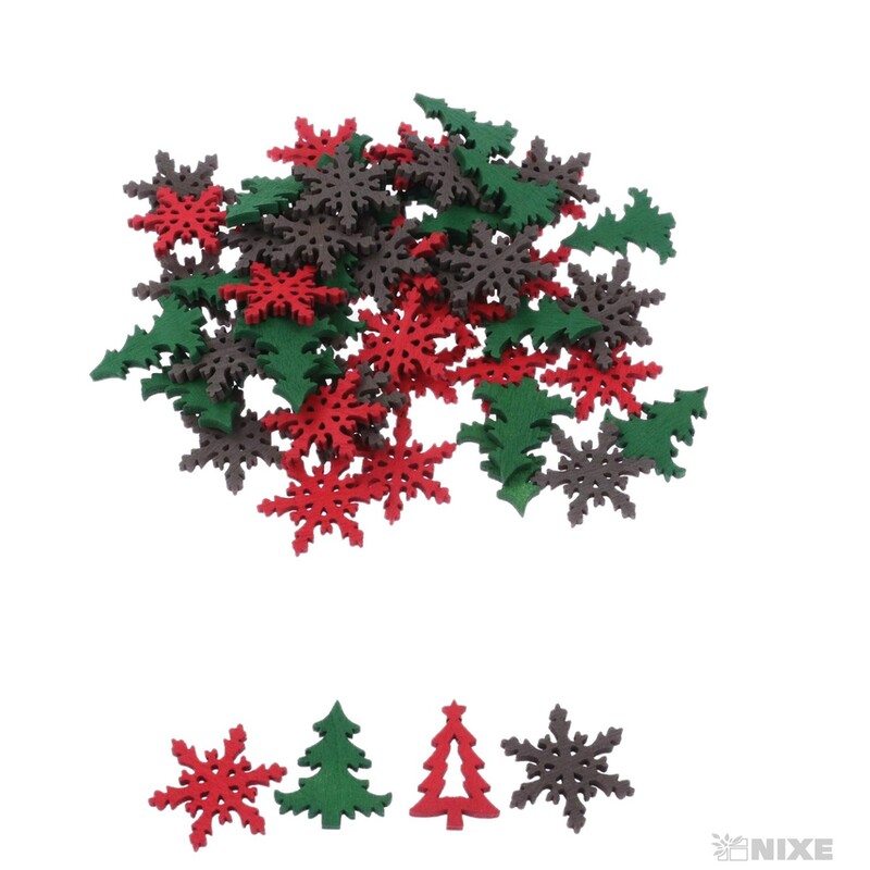 VÁNOCE D 3cm 60ks*MIX BAREV