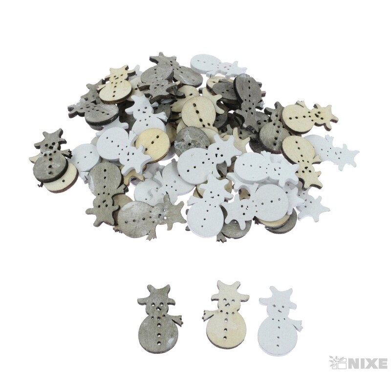 SNĚHULÁK D 3cm 60ks*MIX BAREV