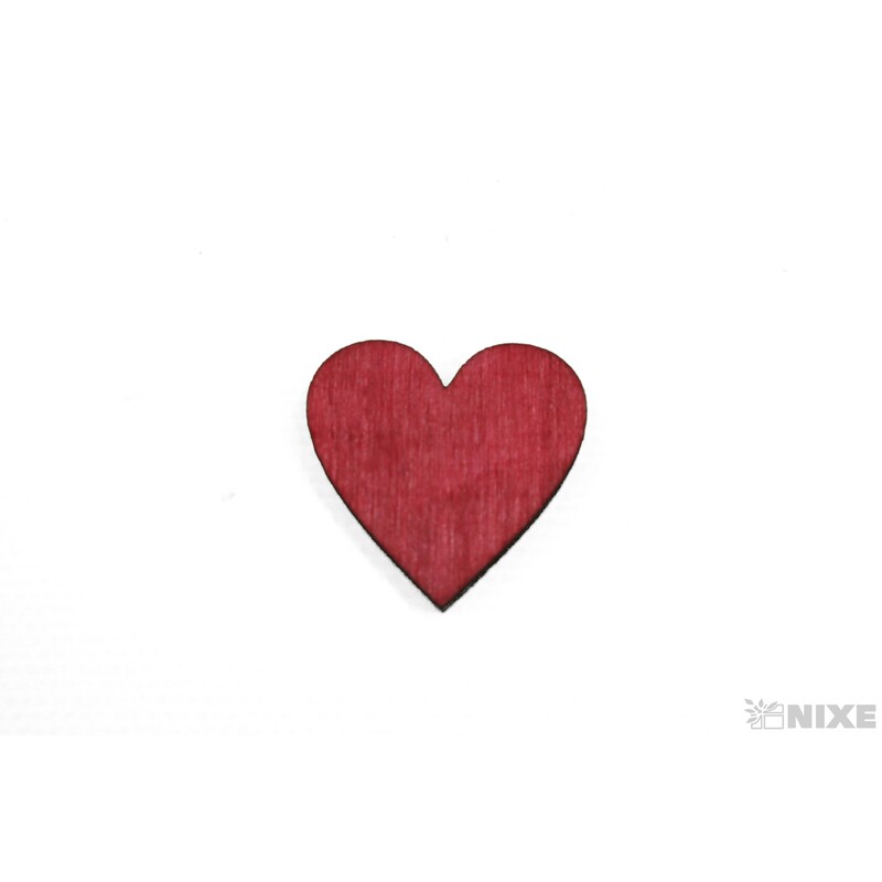 SRDCE DŘEVO 2,5cm 36ks*ČERVENÁ