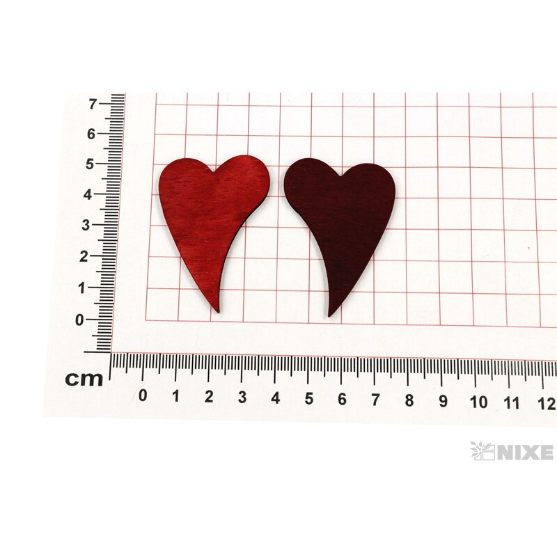 SRDCE DŘEVO 5x3,5cm 18ks*ČERVENÁ