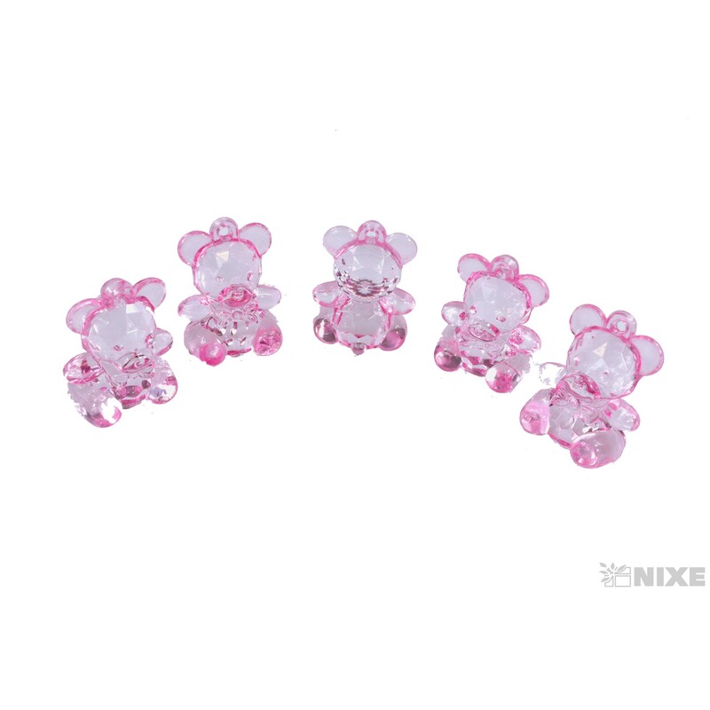 ZÁVĚS AKRYL MEDVÍDEK 4cm 5ks*MIX BAREV