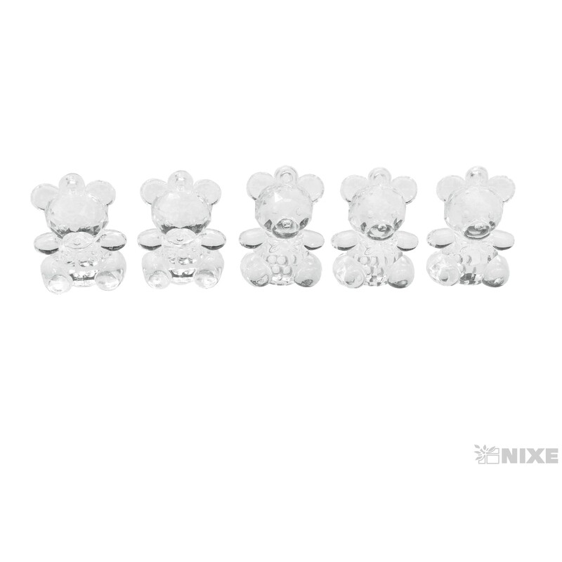 ZÁVĚS AKRYL MEDVÍDEK 4cm 5ks*MIX BAREV