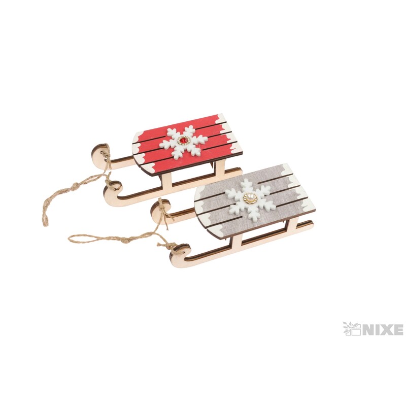 SÁŇKY DŘEVO 12cm*MIX BAREV