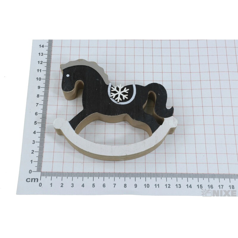 KONÍK DŘEVO 12cm*ČERNÁ