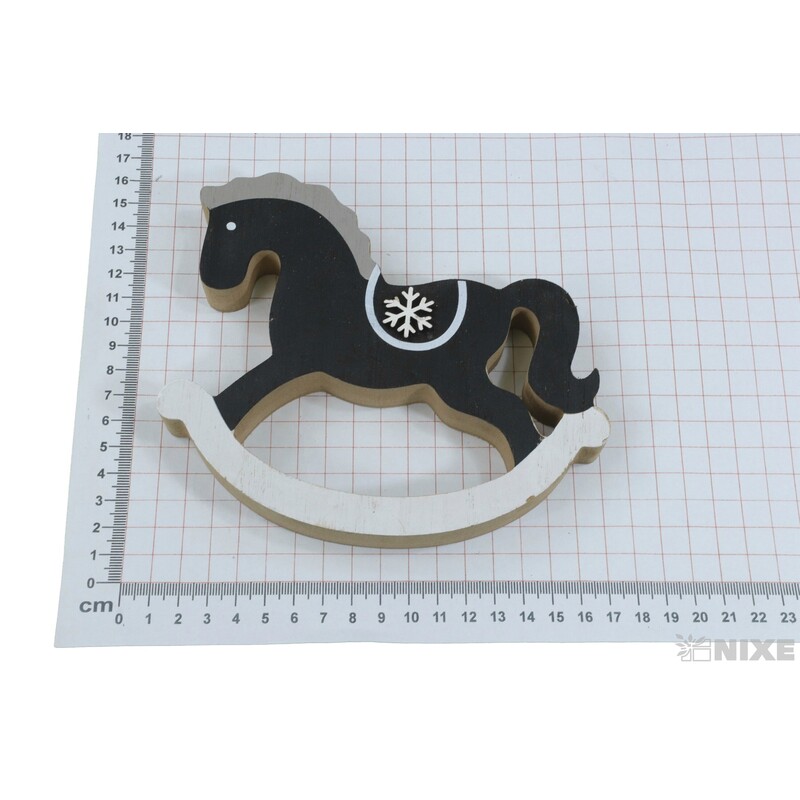 KONÍK DŘEVO 16cm*ČERNÁ