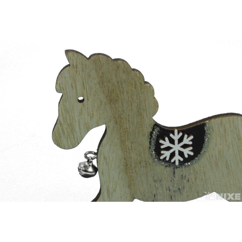 KONÍK DŘEVO 18cm*ČERNÁ