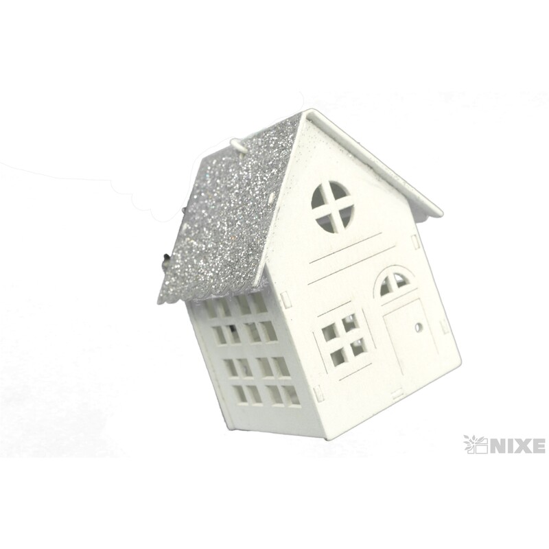 ZÁVĚS DOMEČEK 8cm*BÍLÁ