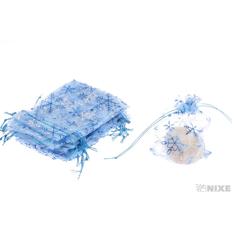 SÁČEK ORGANZA VLOČKA 09x12cm*MODRÁ