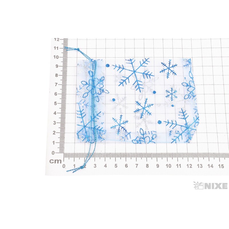 SÁČEK ORGANZA VLOČKA 09x12cm*MODRÁ