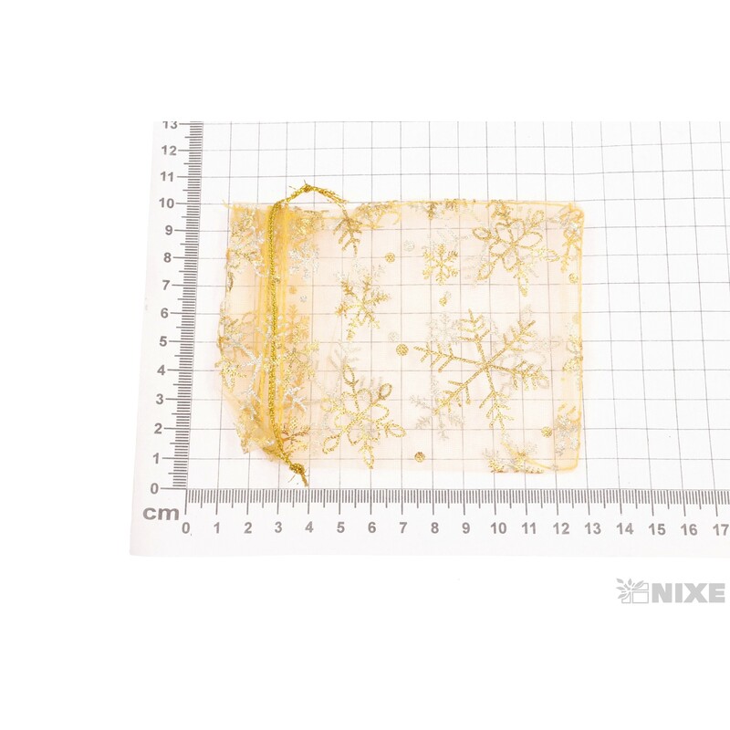 SÁČEK ORGANZA VLOČKA 09x12cm*ZLATÁ