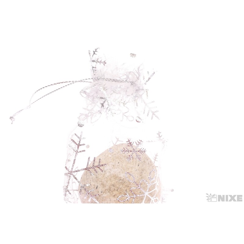 SÁČEK ORGANZA VLOČKA 09x12cm*STŘÍBRNÁ