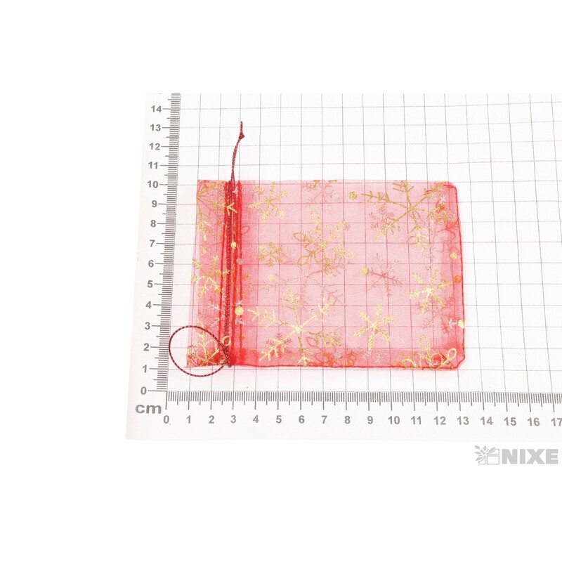 SÁČEK ORGANZA VLOČKA 09x12cm*ČERVENÁ