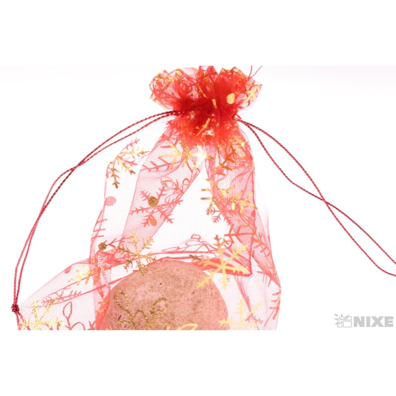 SÁČEK ORGANZA VLOČKA 12x17cm*ČERVENÁ