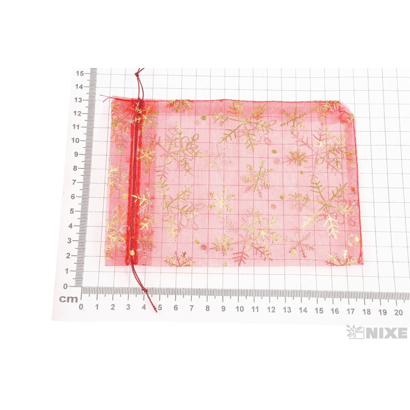 SÁČEK ORGANZA VLOČKA 12x17cm*ČERVENÁ