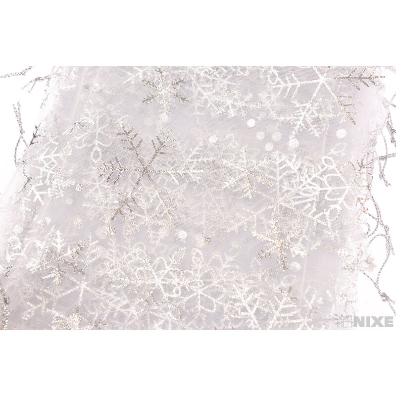 SÁČEK ORGANZA VLOČKA 12x17cm*STŘÍBRNÁ