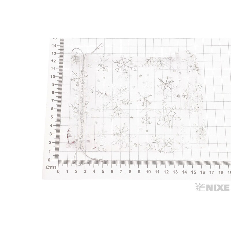 SÁČEK ORGANZA VLOČKA 12x17cm*STŘÍBRNÁ
