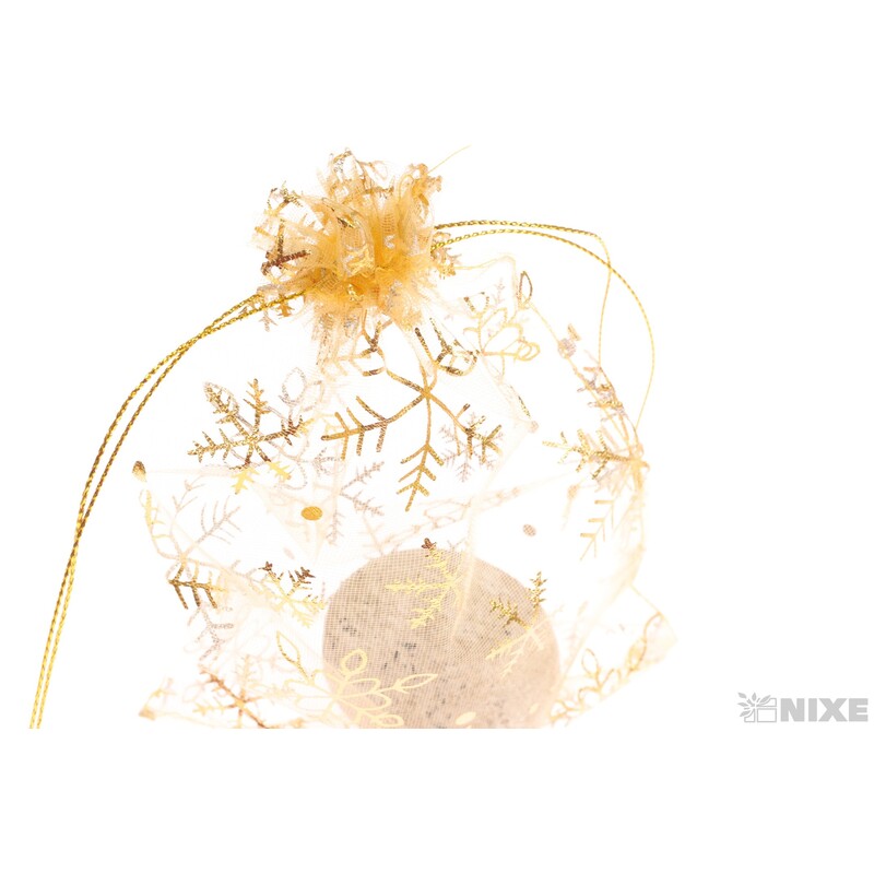 SÁČEK ORGANZA VLOČKA 12x17cm*ZLATÁ