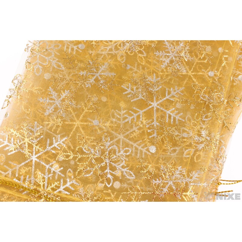 SÁČEK ORGANZA VLOČKA 12x17cm*ZLATÁ
