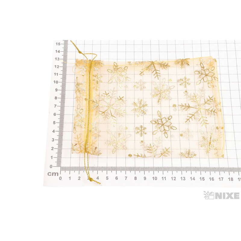 SÁČEK ORGANZA VLOČKA 12x17cm*ZLATÁ