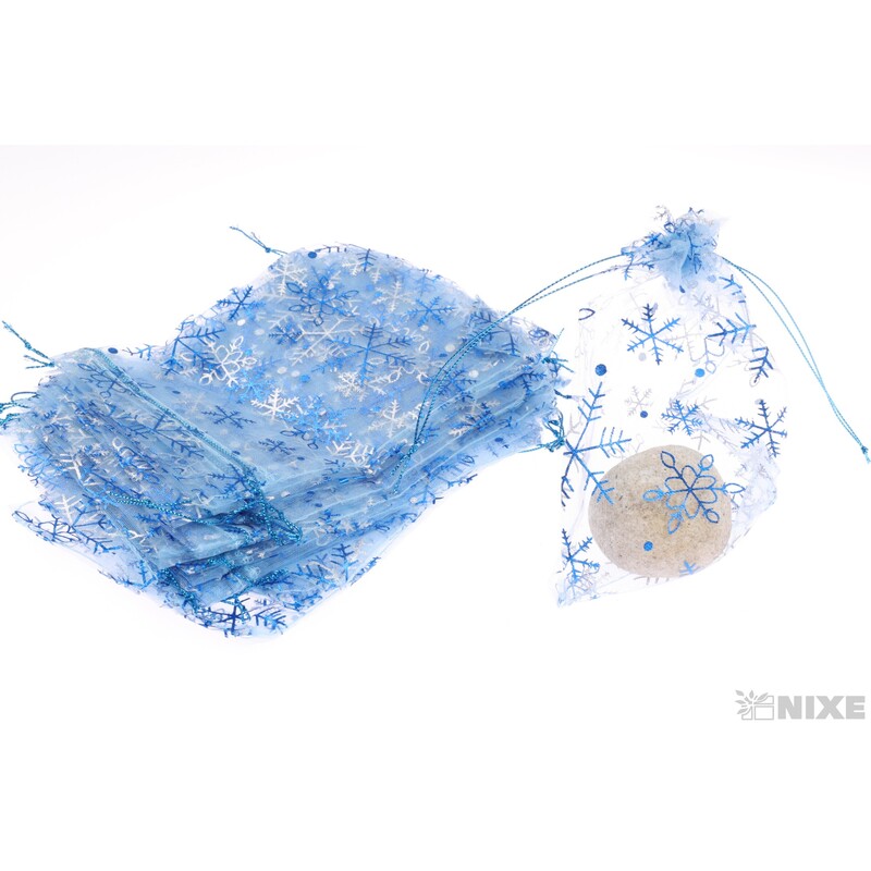 SÁČEK ORGANZA VLOČKA 12x17cm*MODRÁ