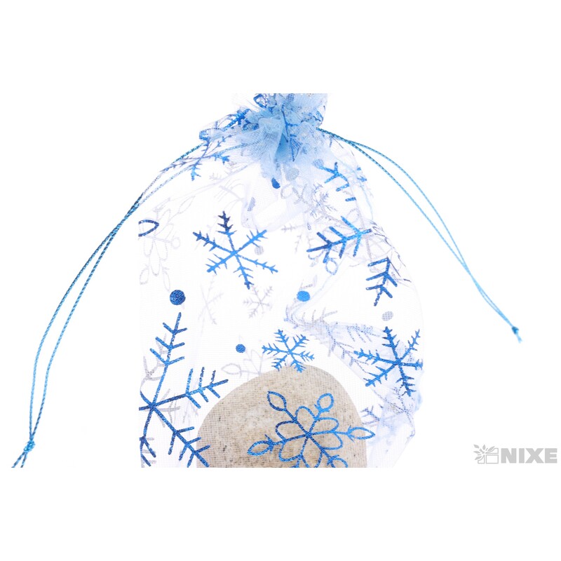 SÁČEK ORGANZA VLOČKA 12x17cm*MODRÁ