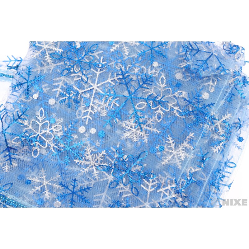 SÁČEK ORGANZA VLOČKA 12x17cm*MODRÁ