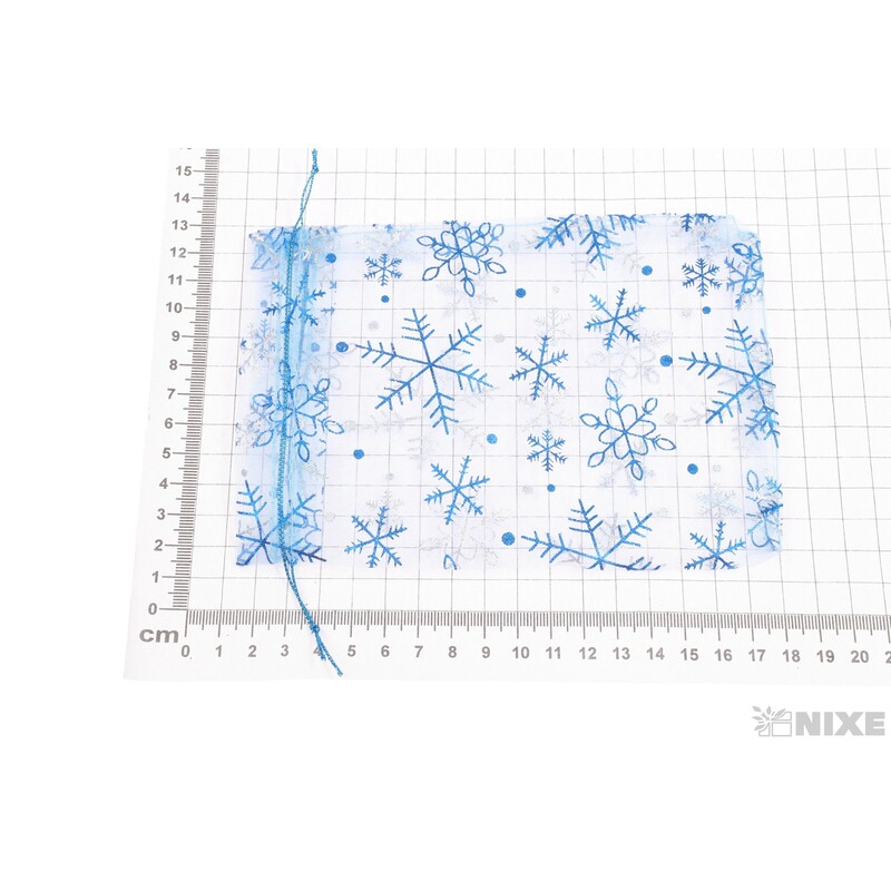 SÁČEK ORGANZA VLOČKA 12x17cm*MODRÁ