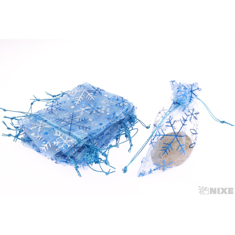 SÁČEK ORGANZA VLOČKA 7,5x10cm*MODRÁ