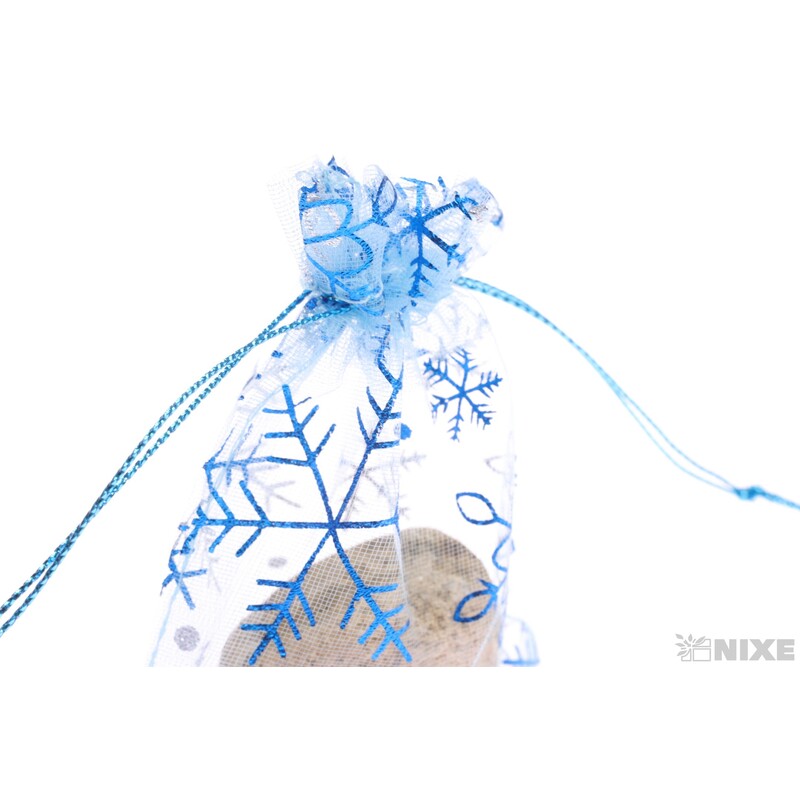 SÁČEK ORGANZA VLOČKA 7,5x10cm*MODRÁ