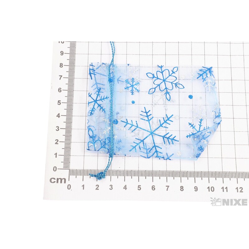 SÁČEK ORGANZA VLOČKA 7,5x10cm*MODRÁ