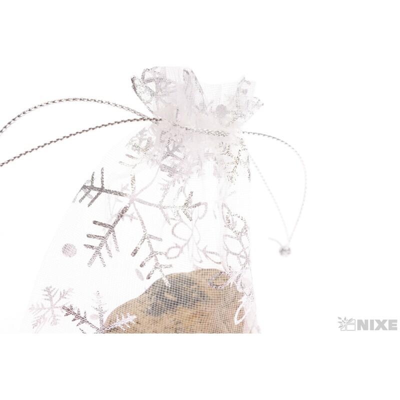 SÁČEK ORGANZA VLOČKA 7,5x10cm*STŘÍBRNÁ