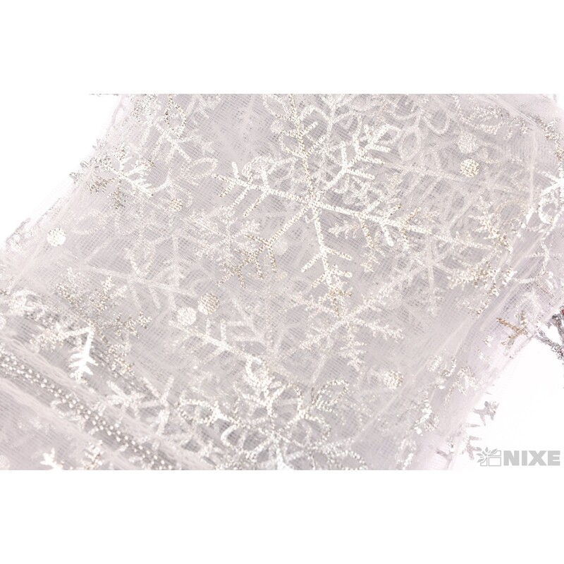 SÁČEK ORGANZA VLOČKA 7,5x10cm*STŘÍBRNÁ