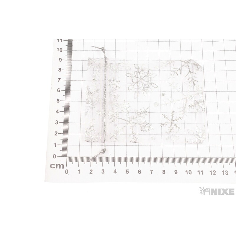 SÁČEK ORGANZA VLOČKA 7,5x10cm*STŘÍBRNÁ