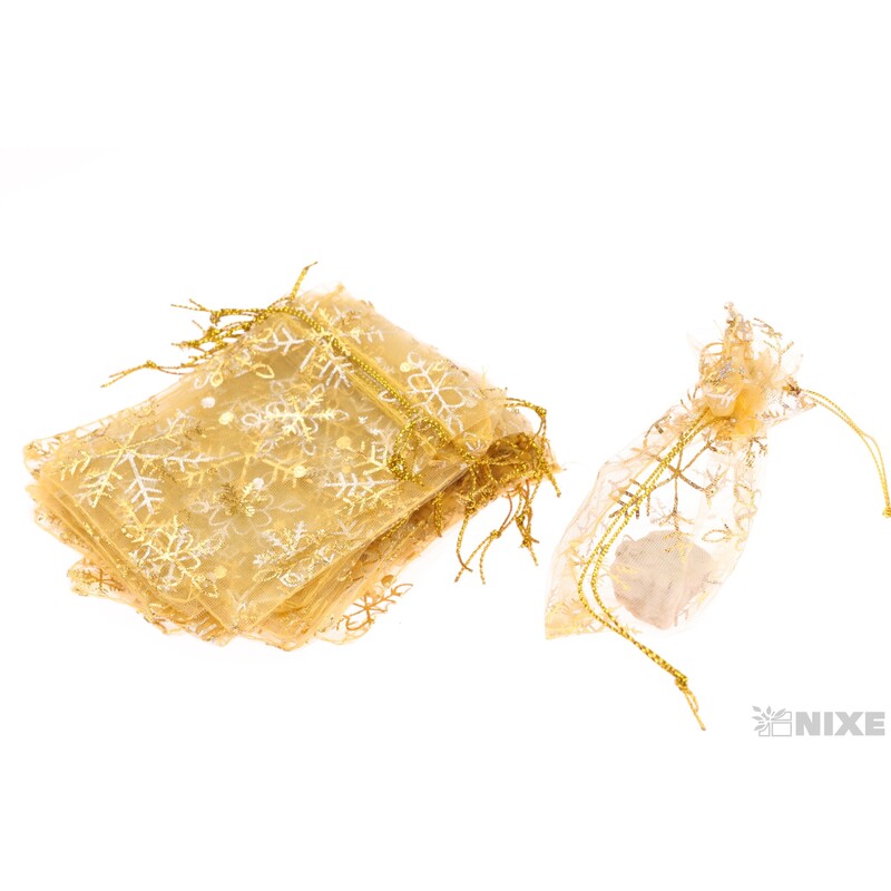 SÁČEK ORGANZA VLOČKA 7,5x10cm*ZLATÁ