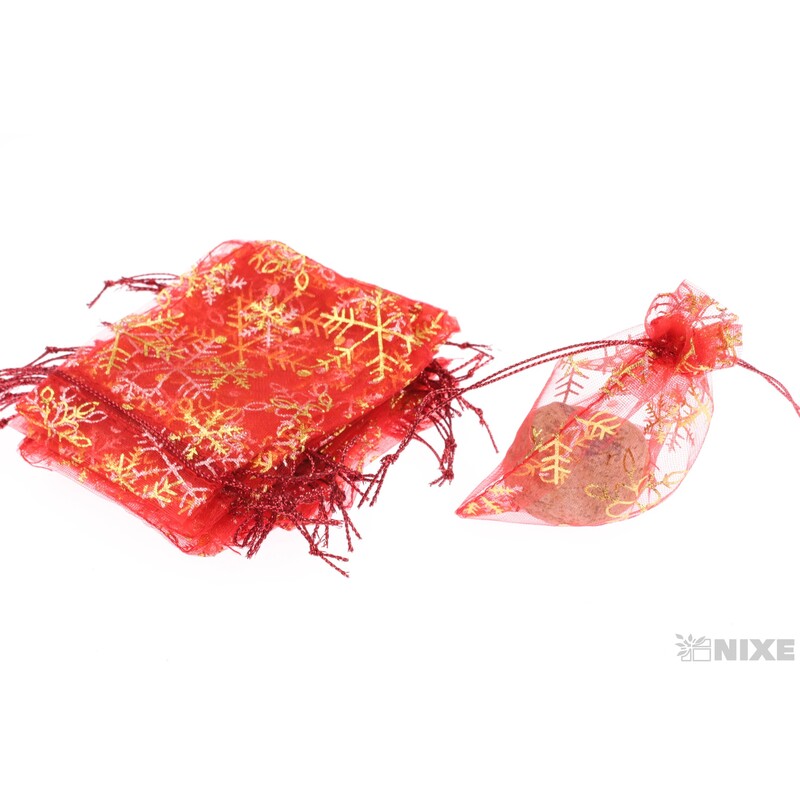 SÁČEK ORGANZA VLOČKA 7,5x10cm*ČERVENÁ