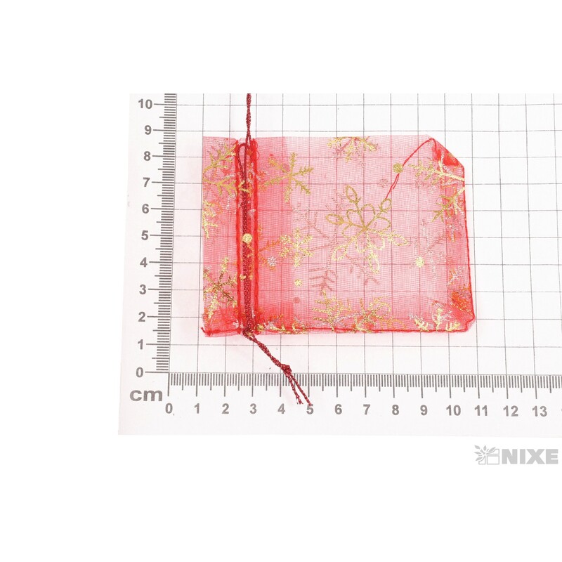 SÁČEK ORGANZA VLOČKA 7,5x10cm*ČERVENÁ