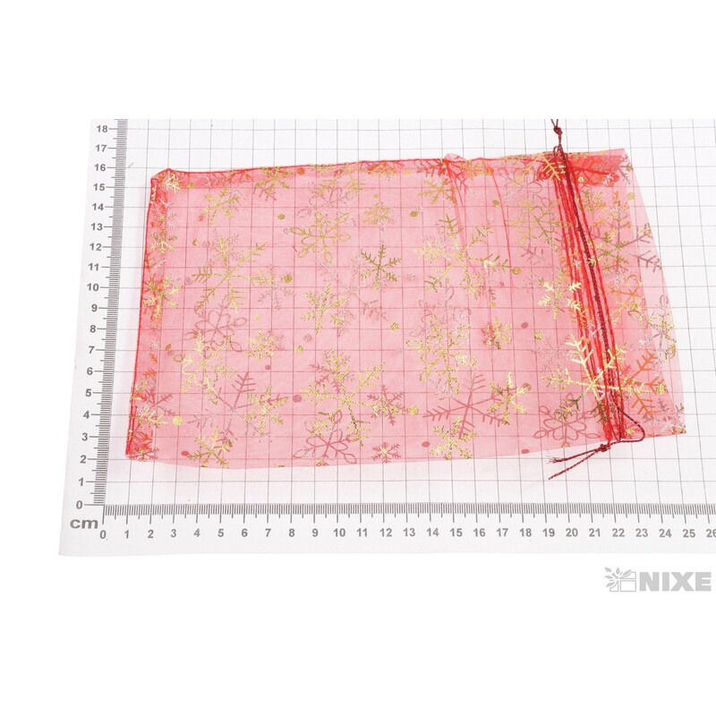 SÁČEK ORGANZA VLOČKA 15x23cm*ČERVENÁ