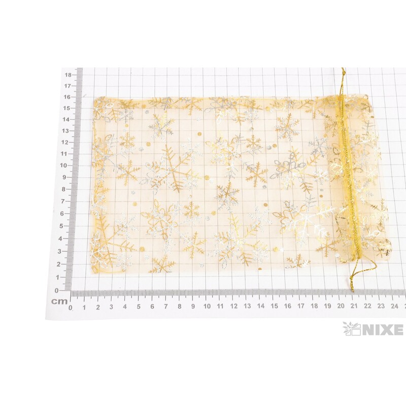 SÁČEK ORGANZA VLOČKA 15x23cm*ZLATÁ