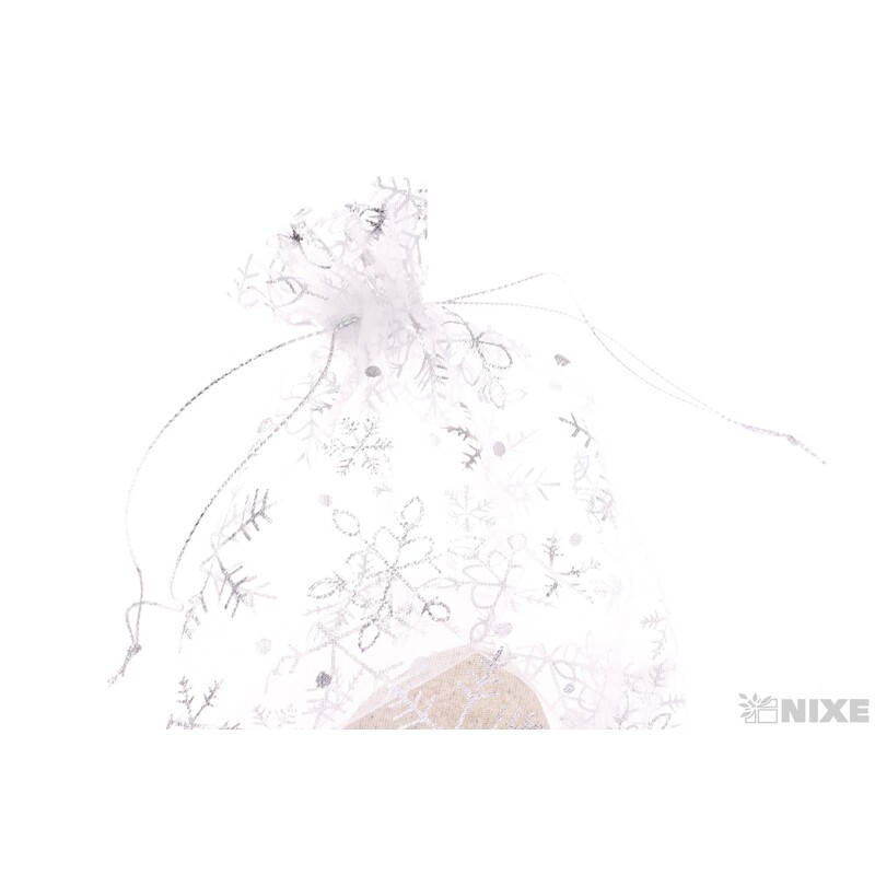 SÁČEK ORGANZA VLOČKA 15x23cm*STŘÍBRNÁ